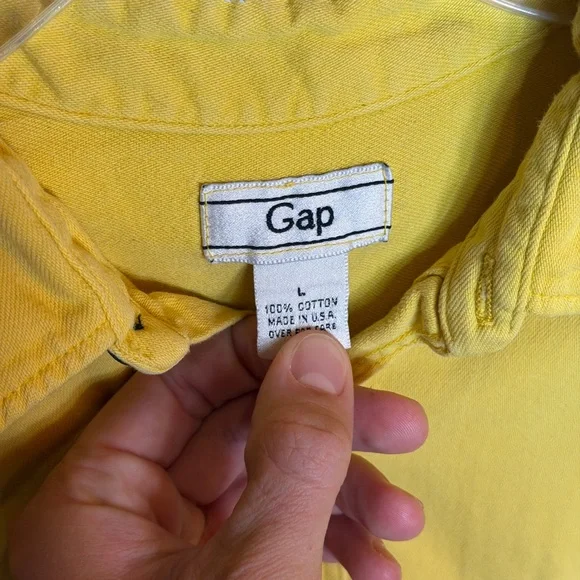 GAP Bright Yellow Casual Button-Down Shirt - Picture 5 of 6